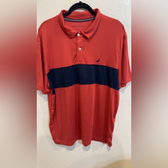 Nautica Color Block Classic Fit Shirt Sporty Design - Picture 2 of 11